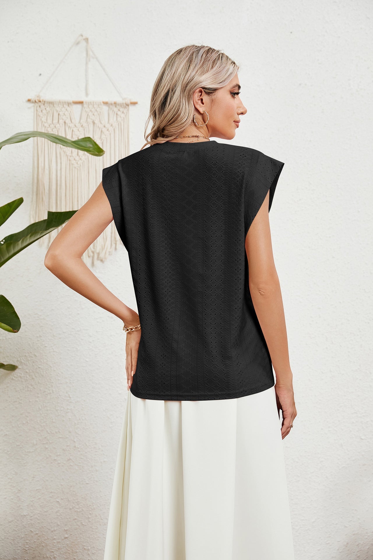 LD | Gilet d'été T-shirt à manches courtes creuses
