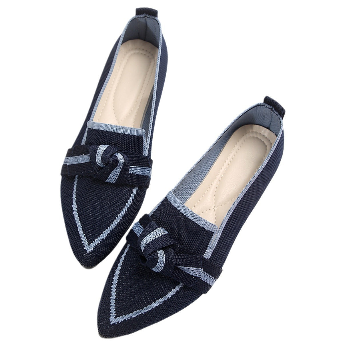 TS | fashion pointed toe bow flat shoes
