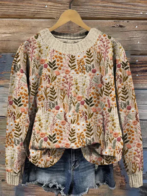 TS | Vintage floral knit sweater
