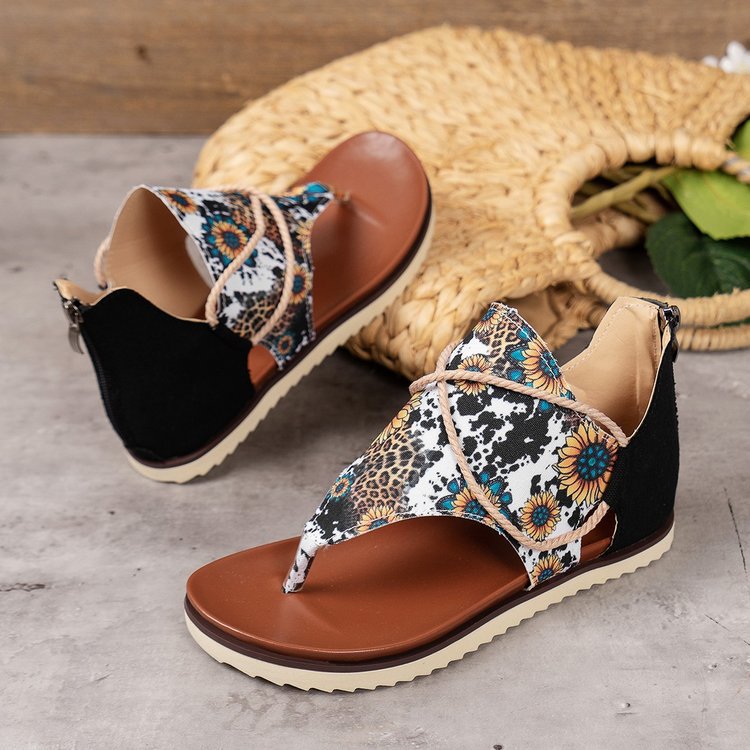 LD | Nieuw Gedrukt Terug Rits Strand Sandalen