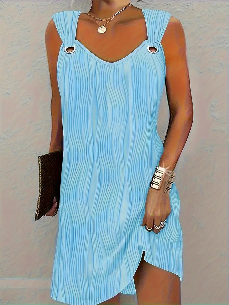 TS | Textured mini dress with striped straps