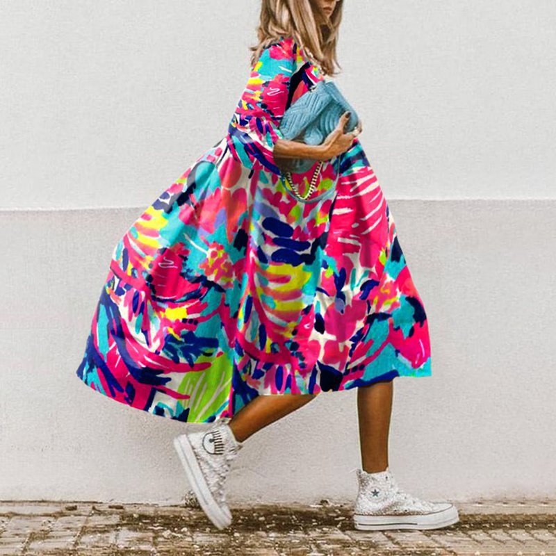 TS | Printed A-line midi dress