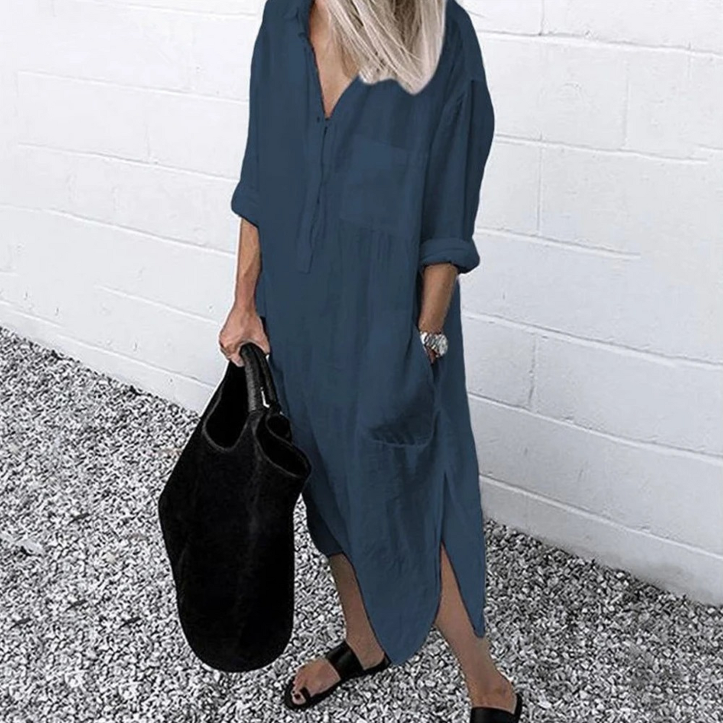 LM | Half-length blouse dress and linen