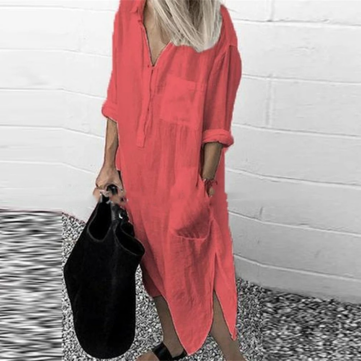 LM | Half-length blouse dress and linen