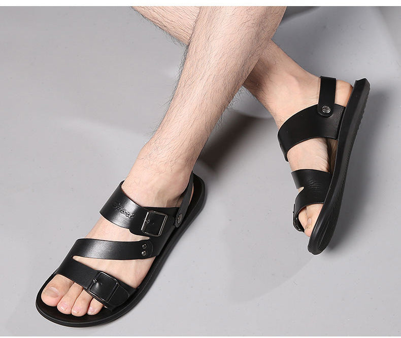 LD | Mens Leren Flats sandalen