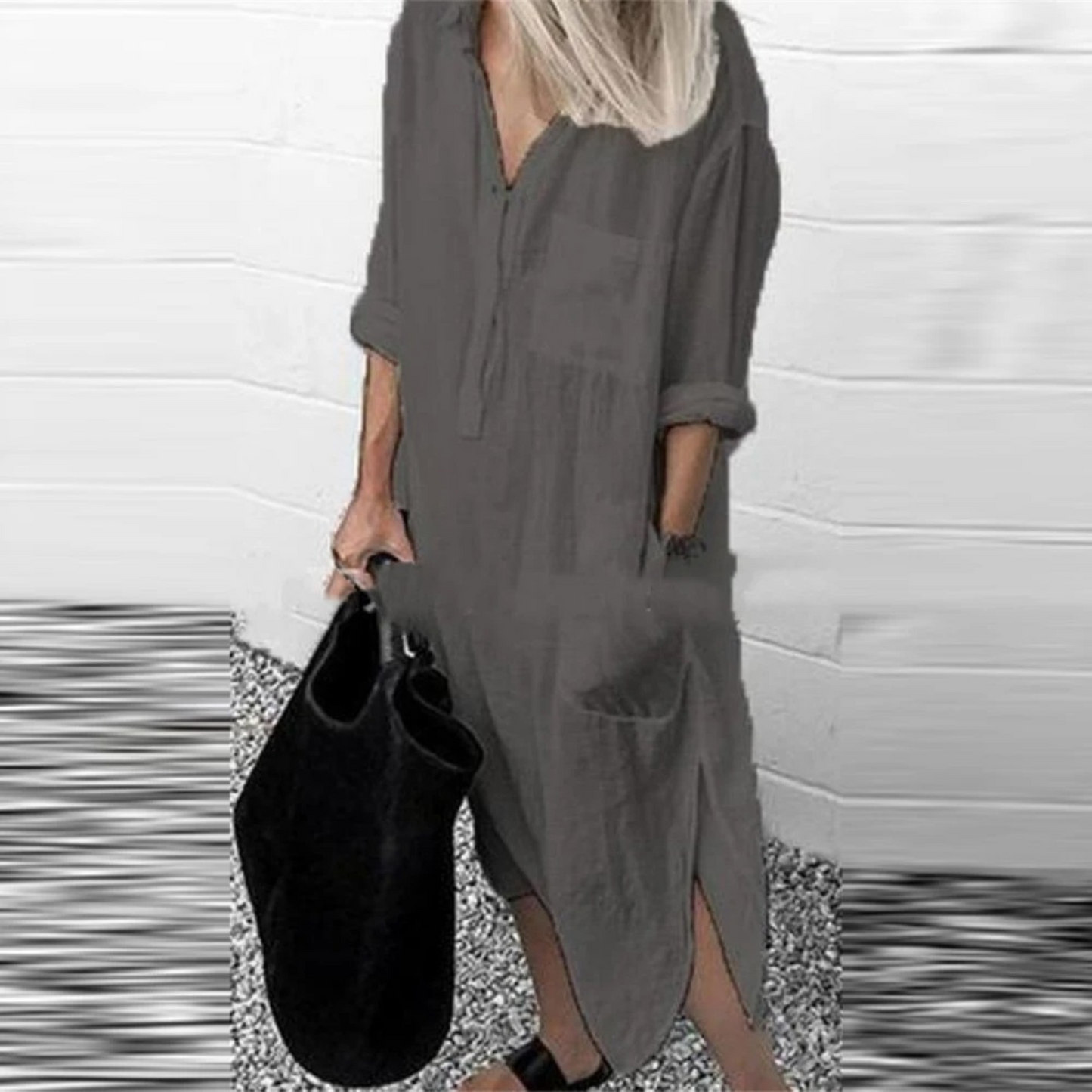 LM | Half-length blouse dress and linen