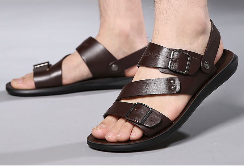 LD | Mens Leren Flats sandalen