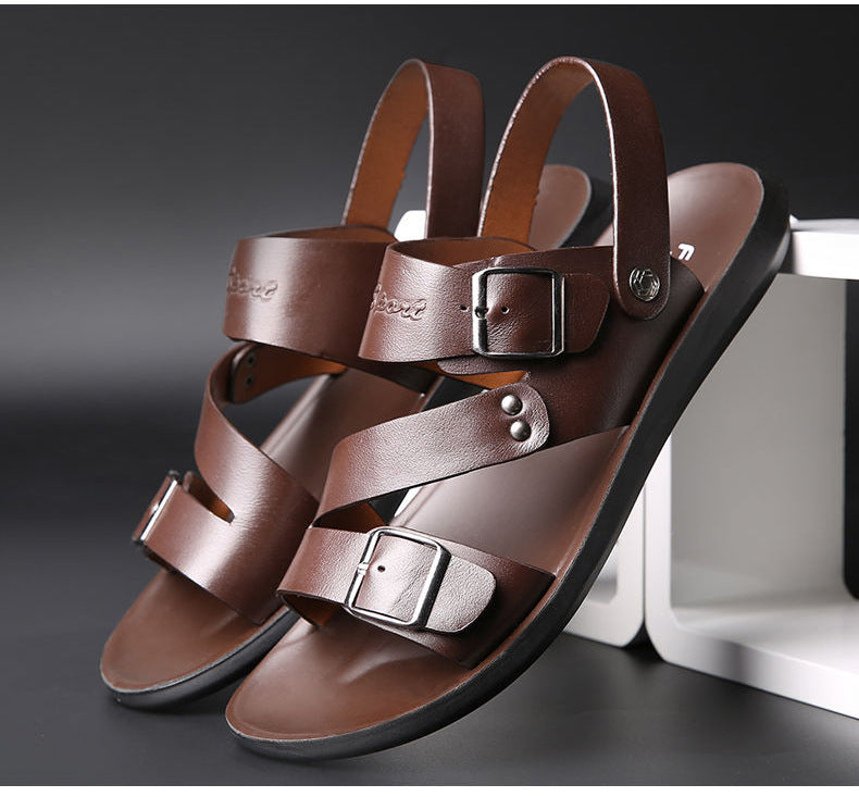 LD | Mens Leren Flats sandalen