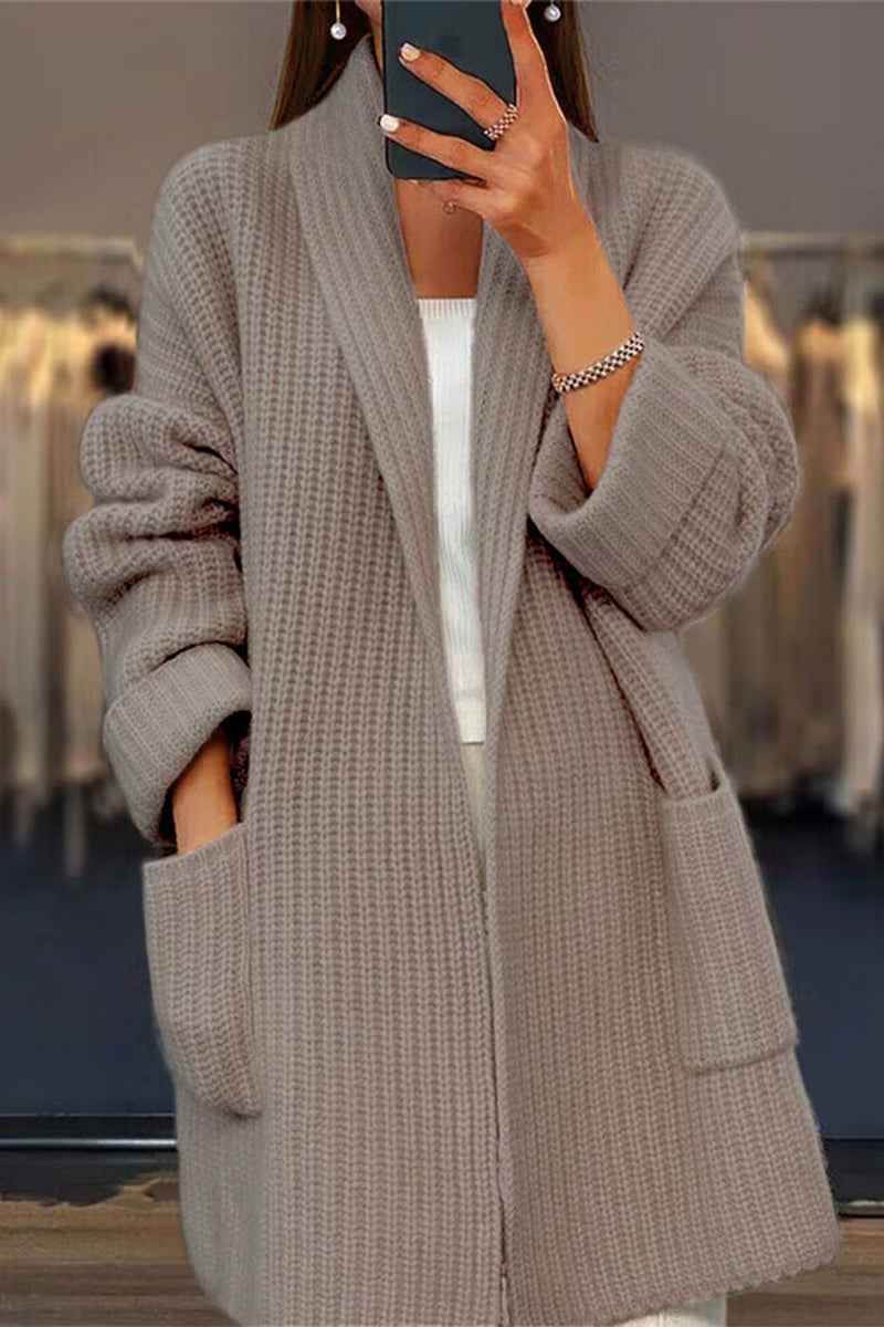 TS | Oversized knitted cardigan with front pockets
