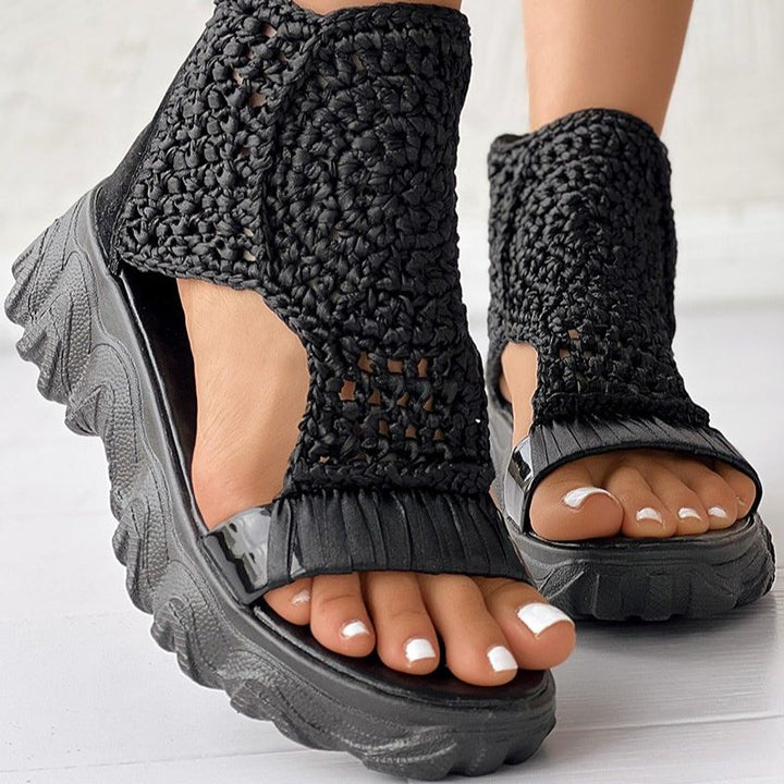 LD | Mesh Vlakke Sandalen Holle Vrouwelijke Platform Schoenen