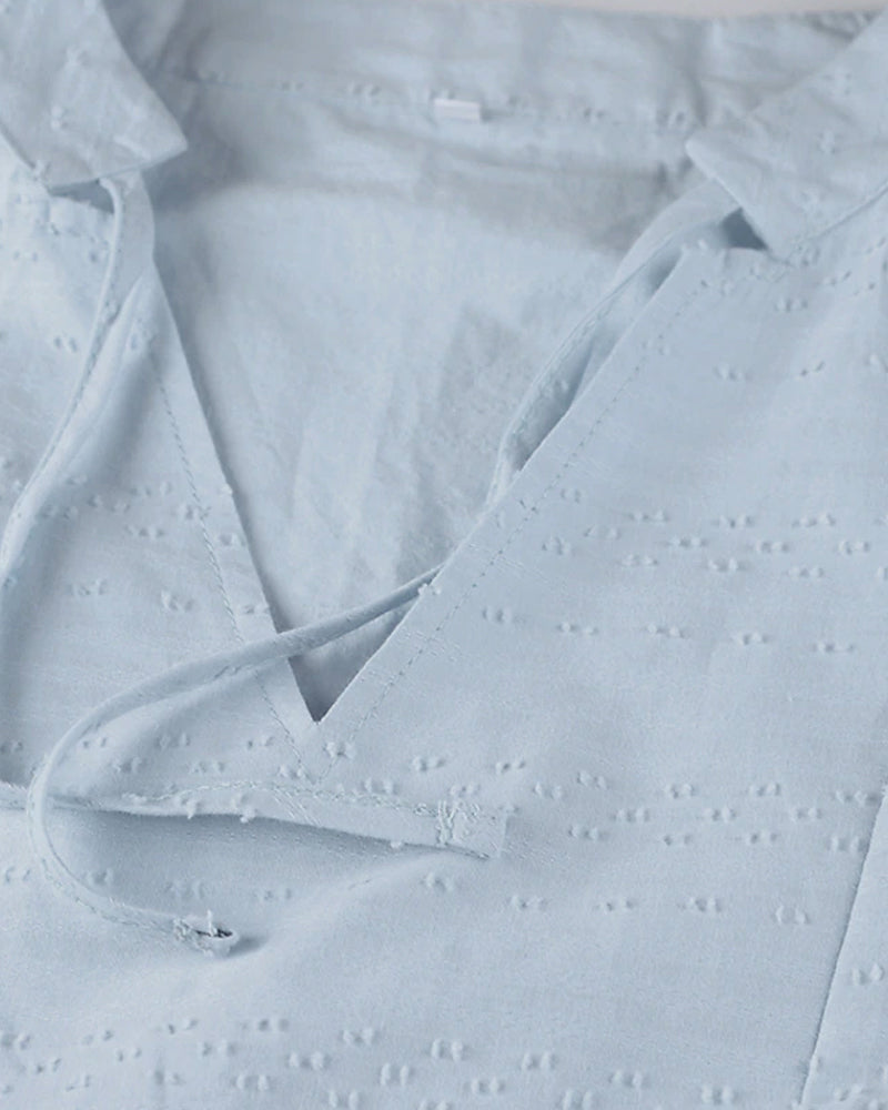 TS | A-line mini dress with V-neck, 3/4-length sleeves and pockets
