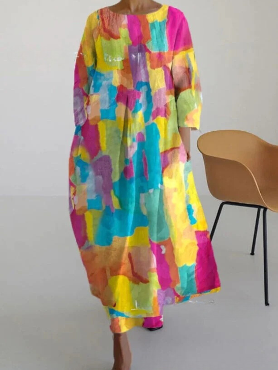 LD | Elegante kleurrijke zomer maxi jurk