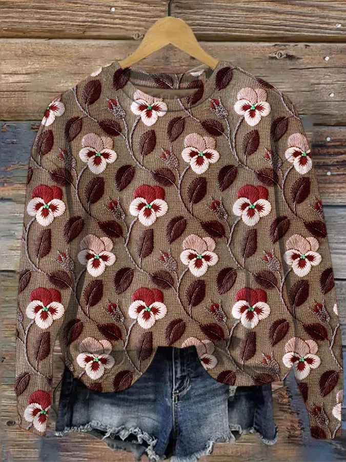 LD | Sweatshirt met grafische bloemenprint