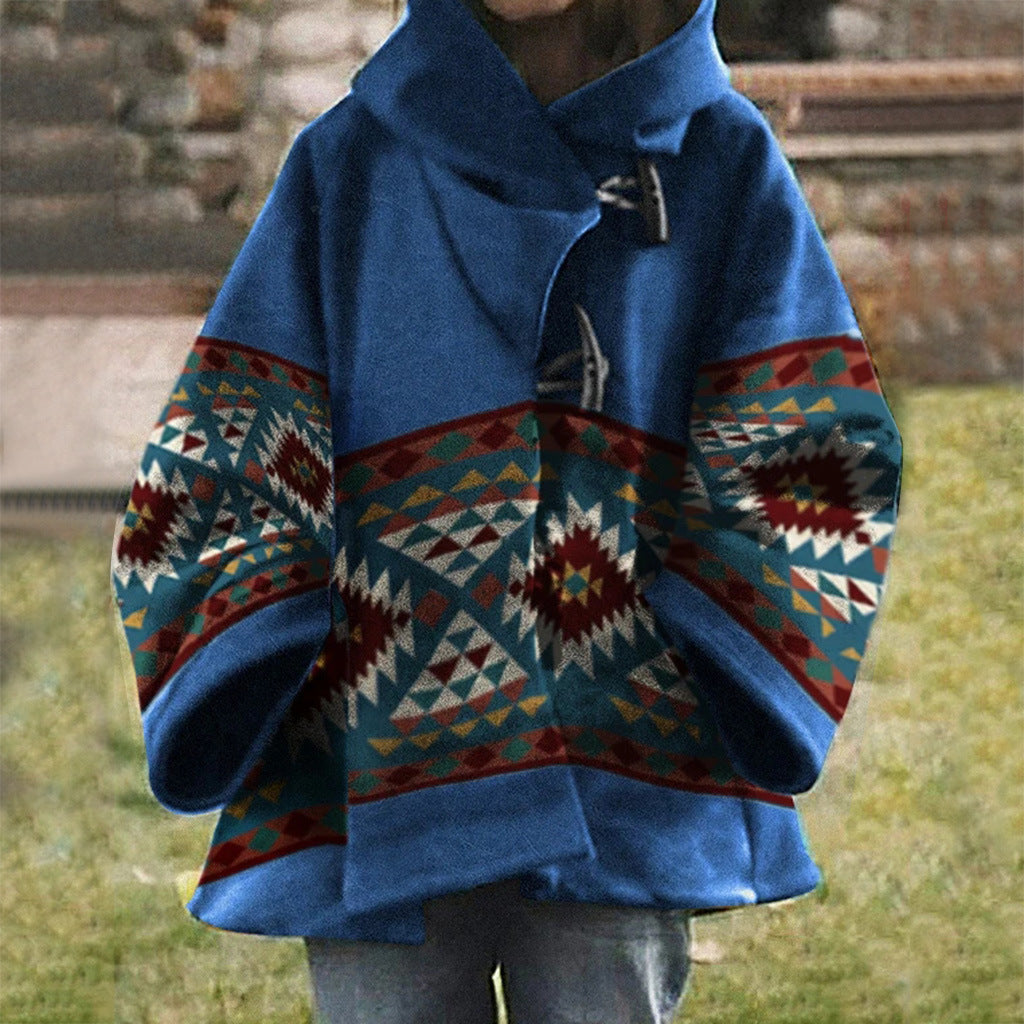 LD | Boho jas met tribalmotief en capuchon