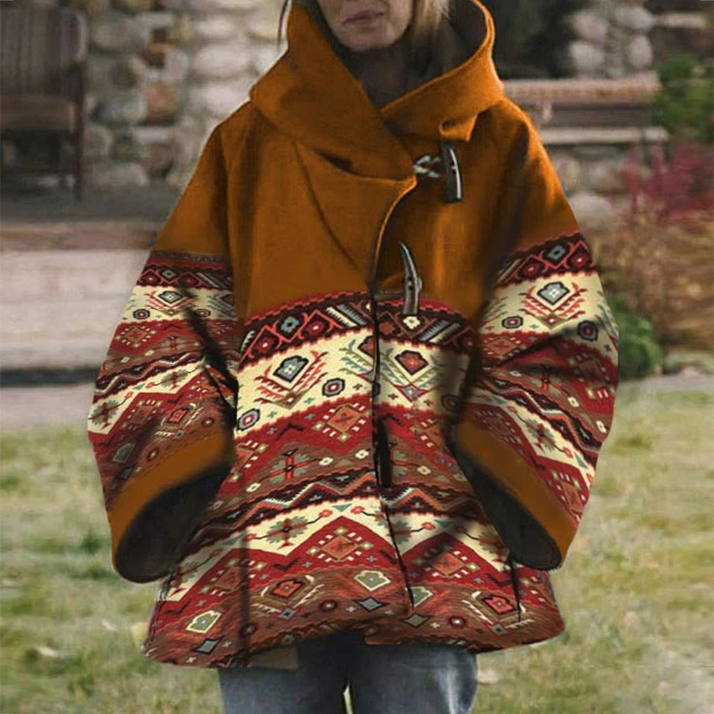 LD | Boho jas met tribalmotief en capuchon