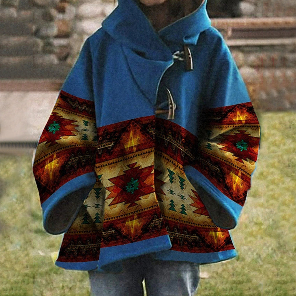 LD | Boho jas met tribalmotief en capuchon