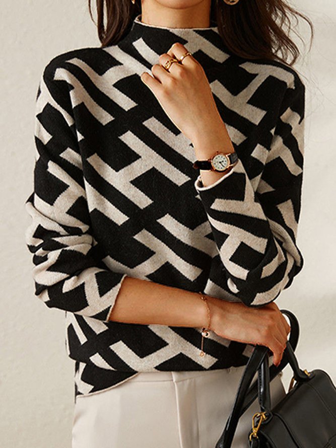 TS | Chic geometric knitted sweater