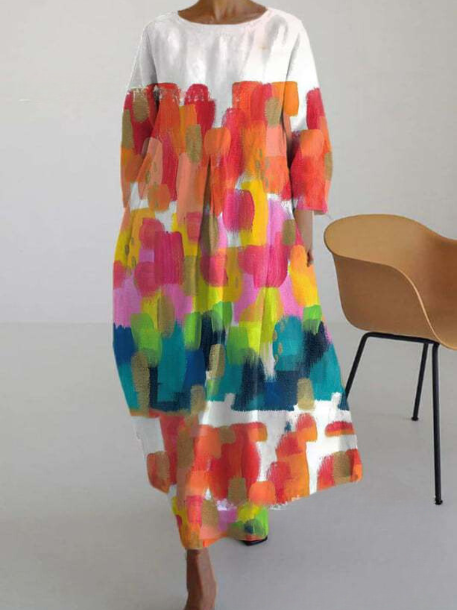 LD | Elegante kleurrijke zomer maxi jurk