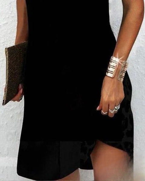 TS | Mariam - Sleeveless casual dress with gathered neckline and O-neckline