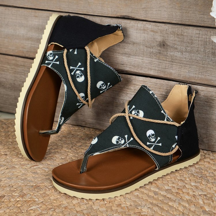 LD | Nieuw Gedrukt Terug Rits Strand Sandalen