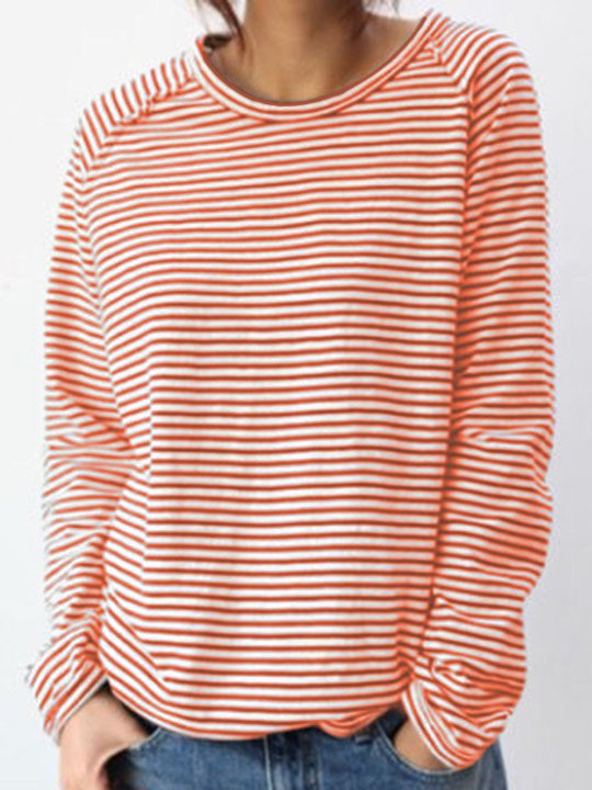 TS | Casual striped long sleeve sweater