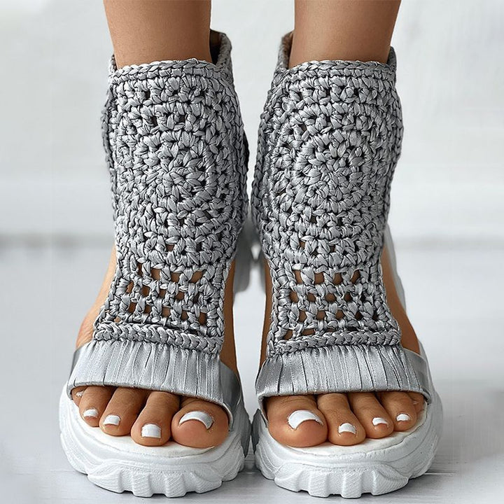 LD | Mesh Vlakke Sandalen Holle Vrouwelijke Platform Schoenen