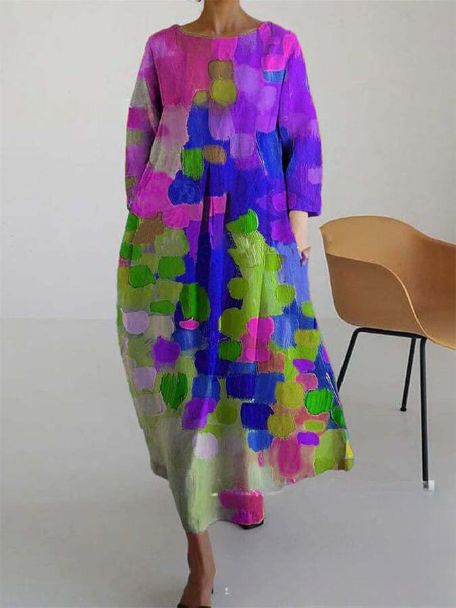 LD | Elegante kleurrijke zomer maxi jurk