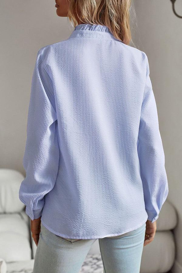 TS | Blue long-sleeved shirt with print