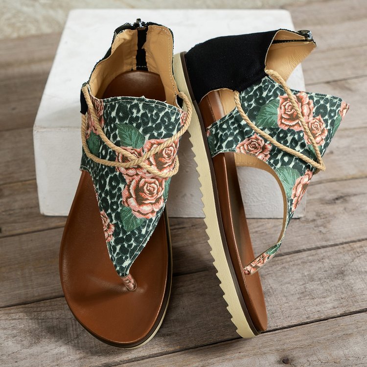LD | Nieuw Gedrukt Terug Rits Strand Sandalen