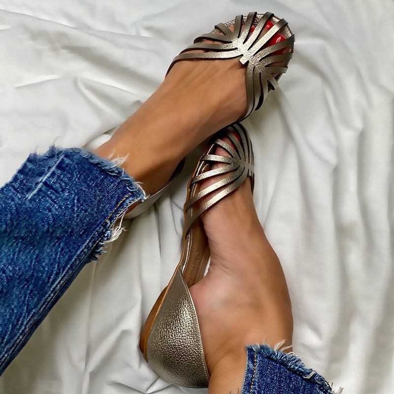 LD | Leren Sandalen met platte zool