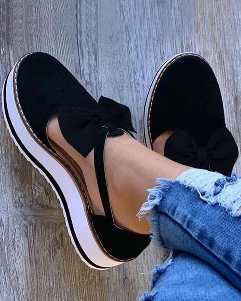 TS | Elegant platform bow shoes