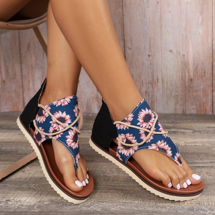 LD | Nieuw Gedrukt Terug Rits Strand Sandalen