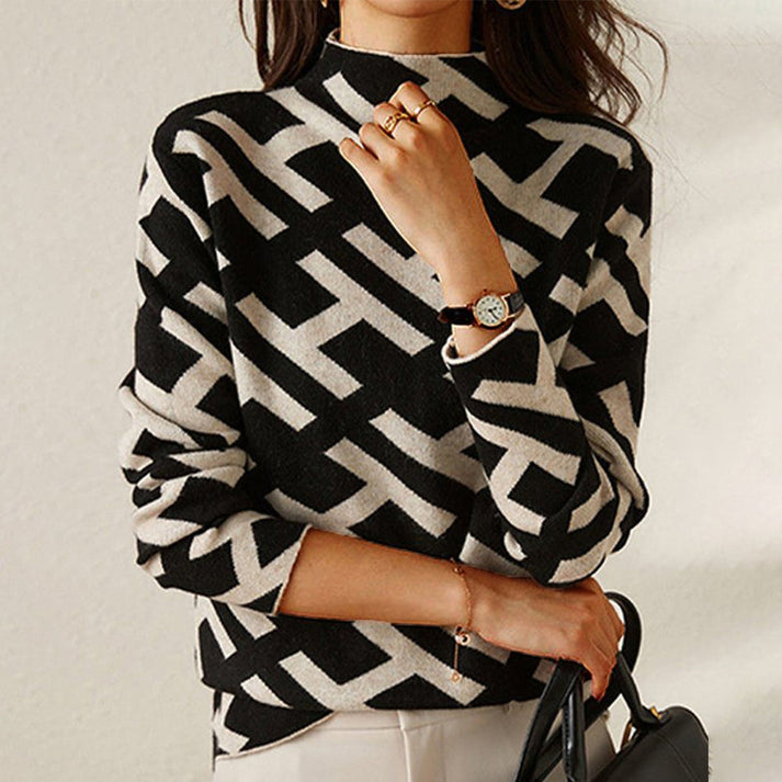TS | Chic geometric knitted sweater