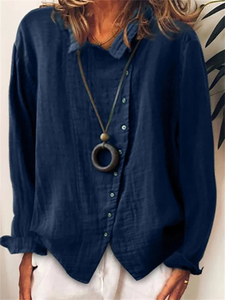 TS | Asymmetric button-up blouse