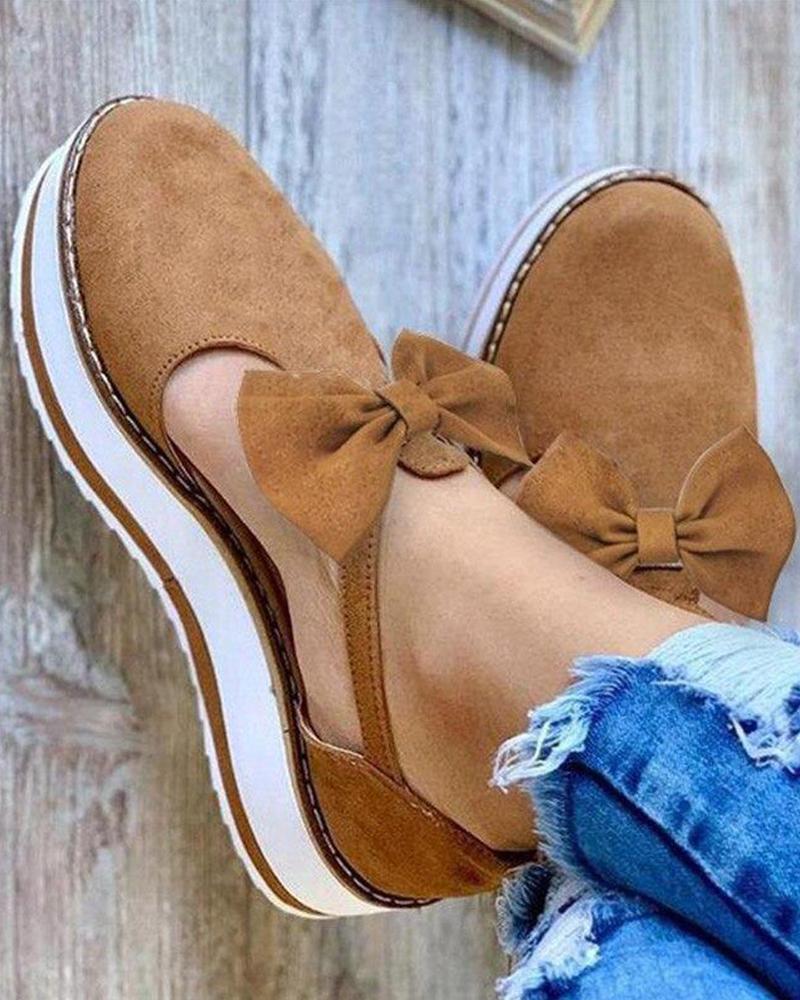 TS | Elegant platform bow shoes