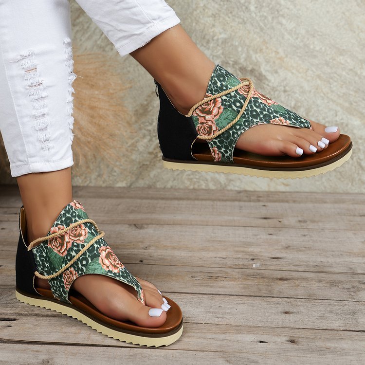 LD | Nieuw Gedrukt Terug Rits Strand Sandalen