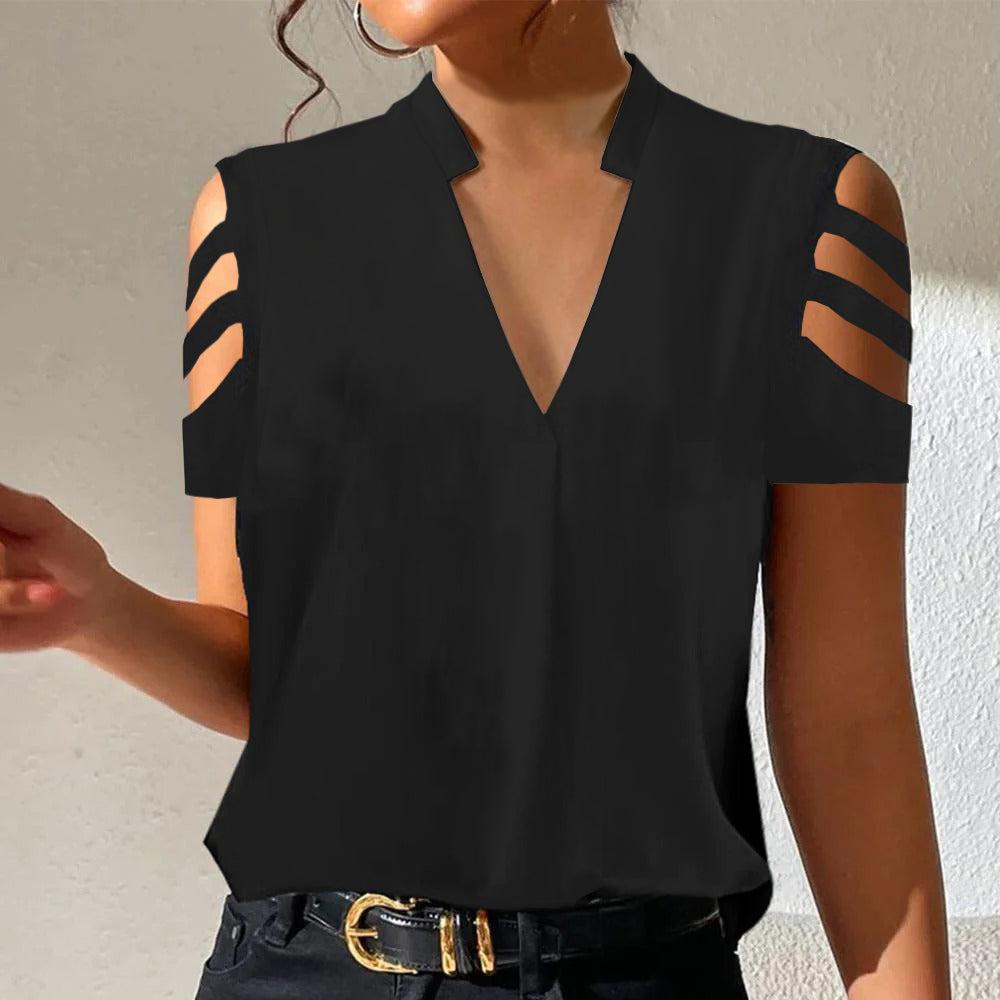 TS | Trendy single-colored T-shirt with short sleeves