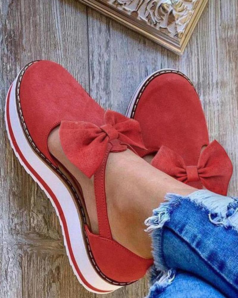 TS | Elegant platform bow shoes