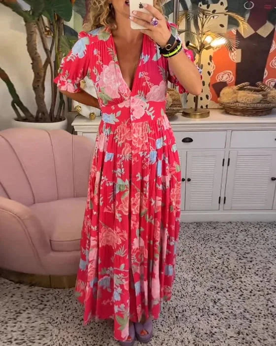 TS | V-neck dress with floral print