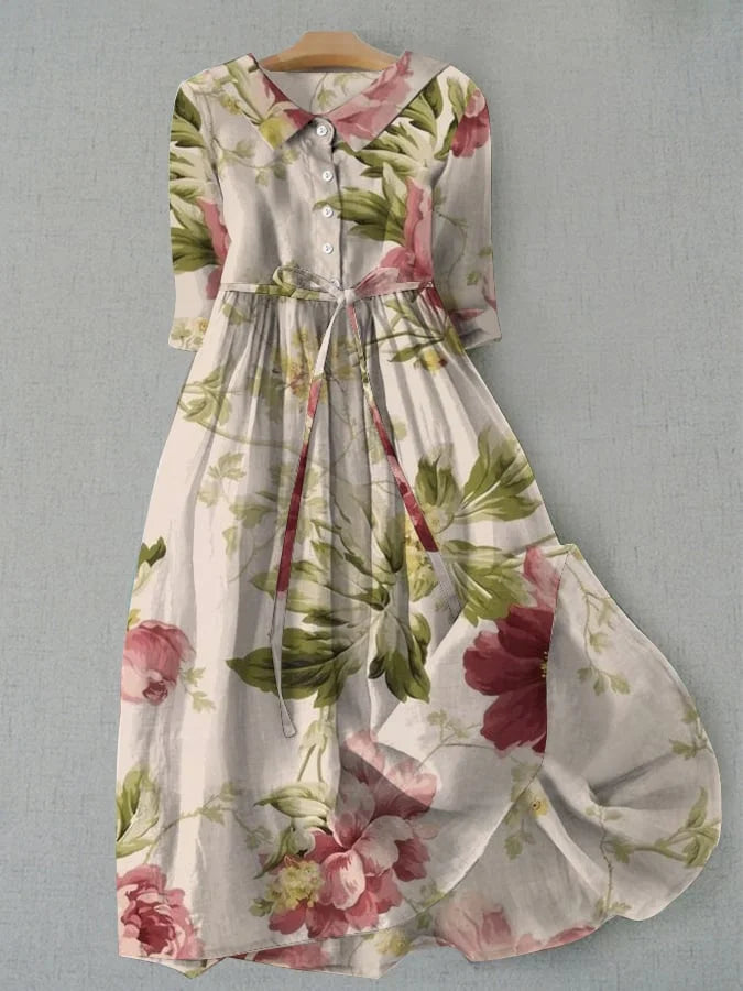 TS | Floral maxi dress with buttons