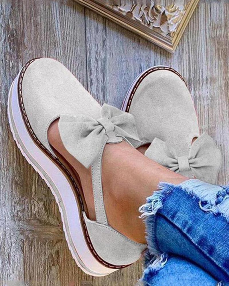 TS | Elegant platform bow shoes