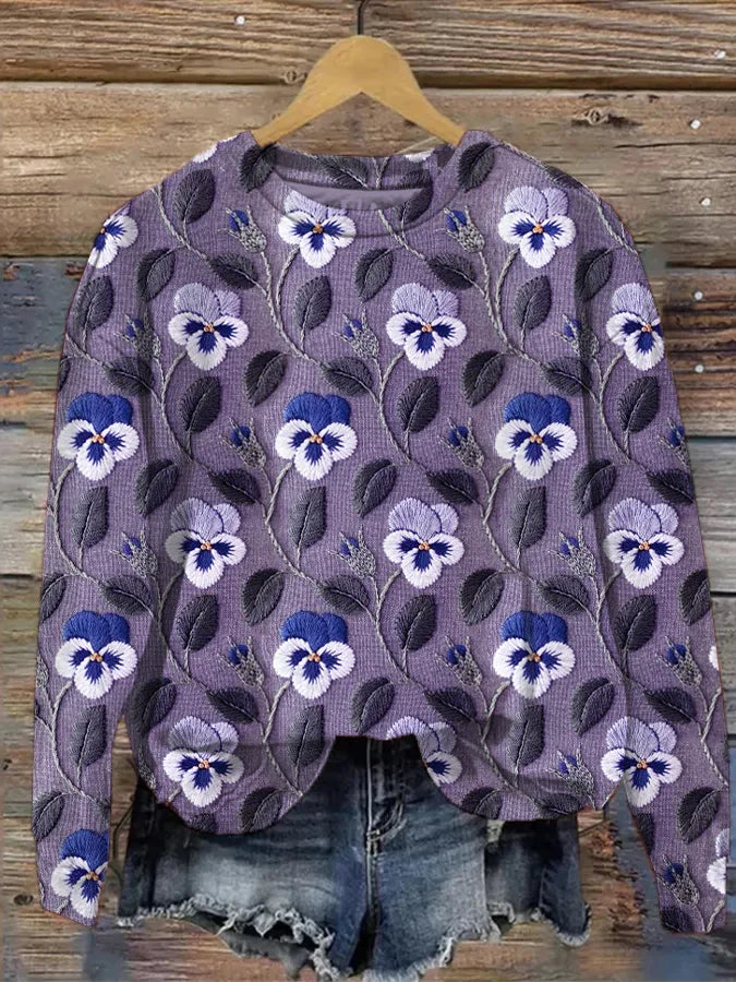 LD | Sweatshirt met grafische bloemenprint