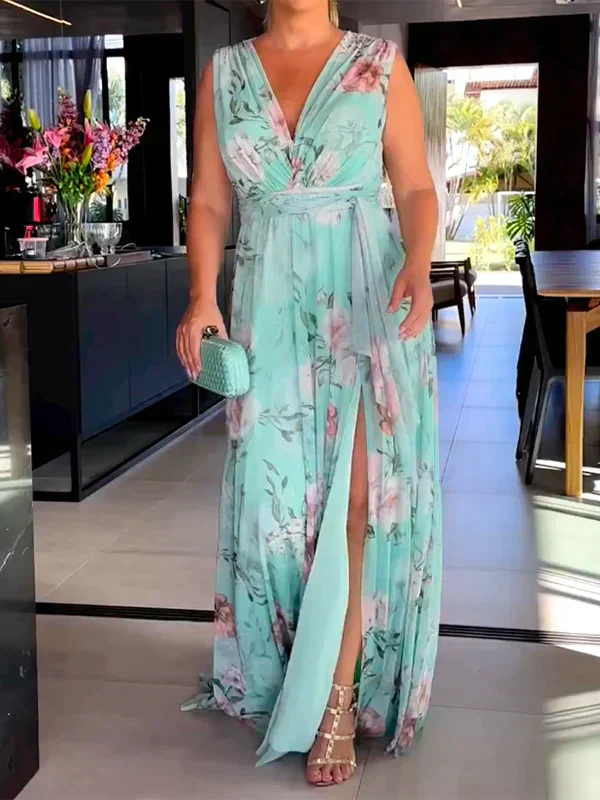 LD | Bloemen maxi jurk met split