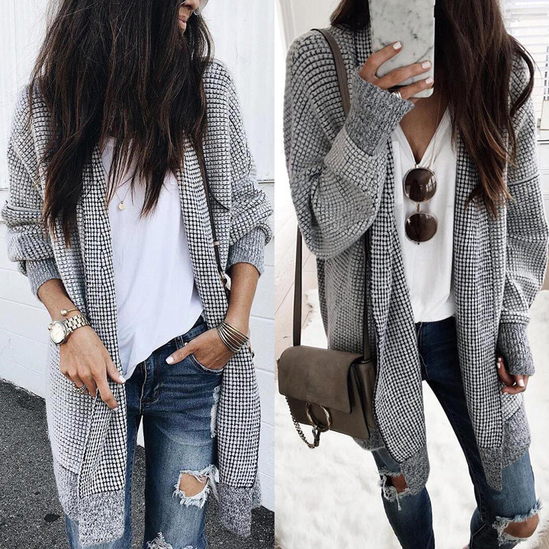TS | Loose checked cardigan
