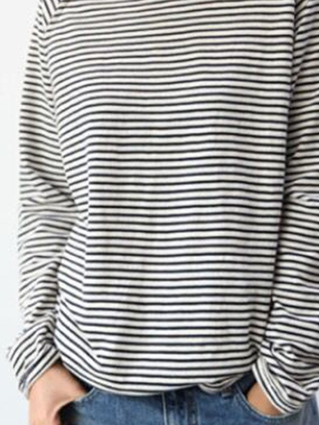 TS | Casual striped long sleeve sweater