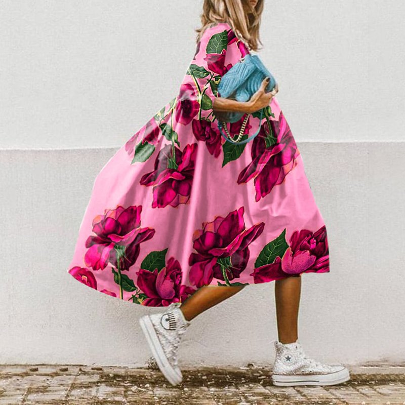 TS | Printed A-line midi dress