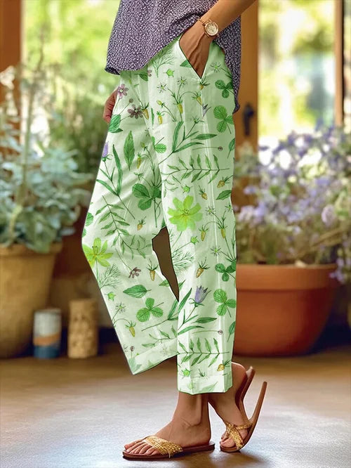 TS | Women's Floral Design Loose Bag Patchwork Casual Pants