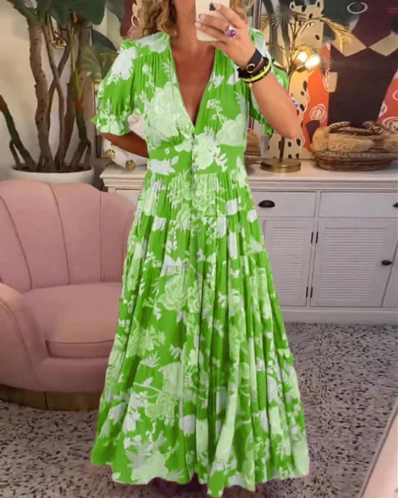 TS | V-neck dress with floral print
