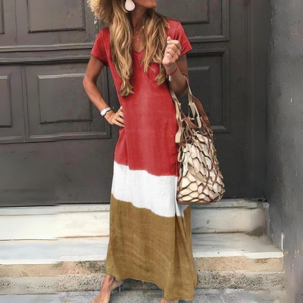 TS | Mosaic dress with short sleeves