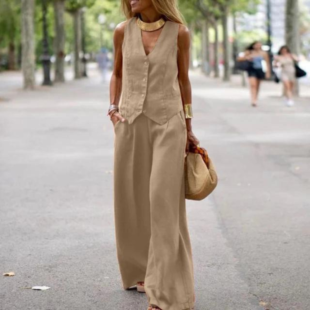 TS | Elegant set for women - top and pants